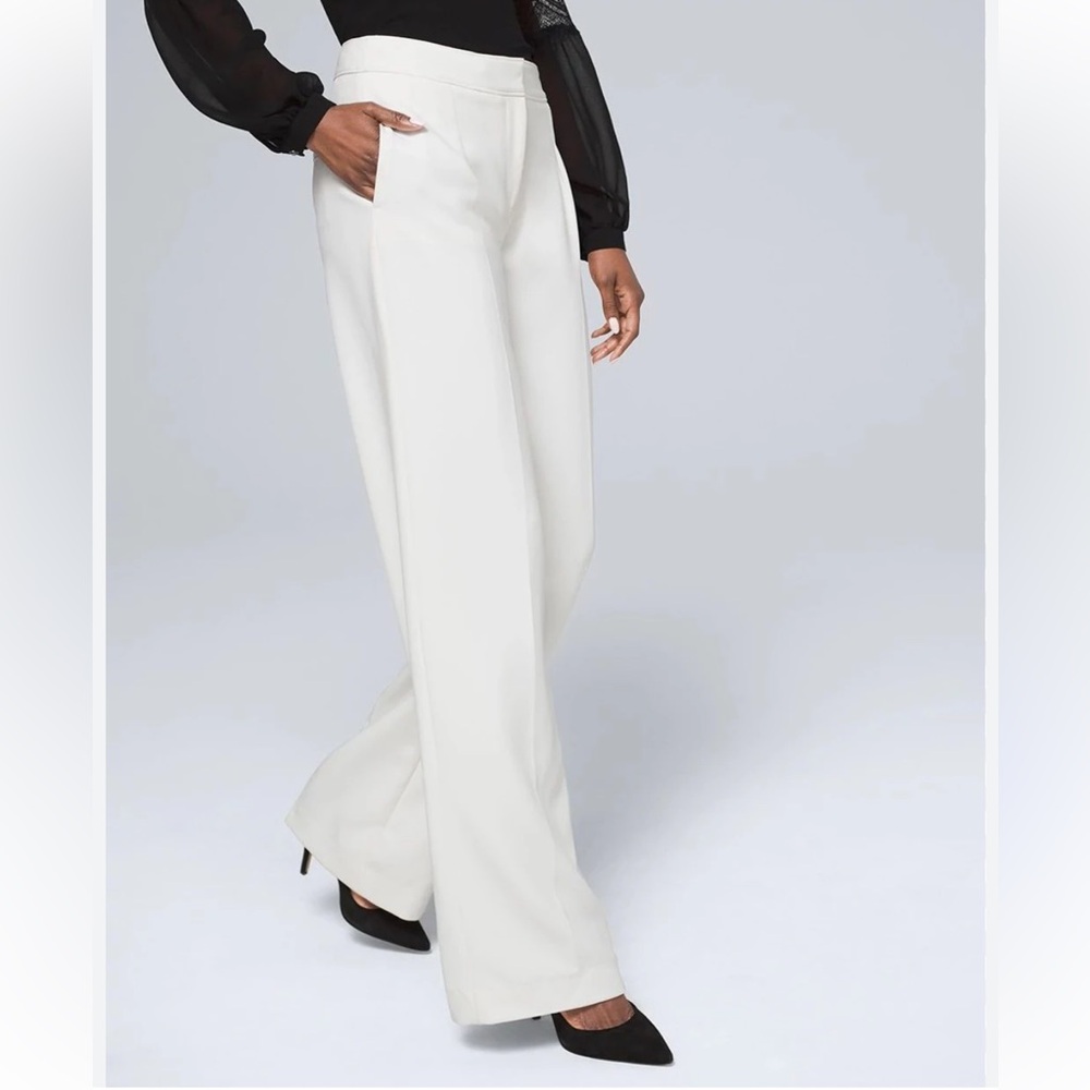White House Black Market Wide Leg Trouser Pant 8R - Picture 3 of 14